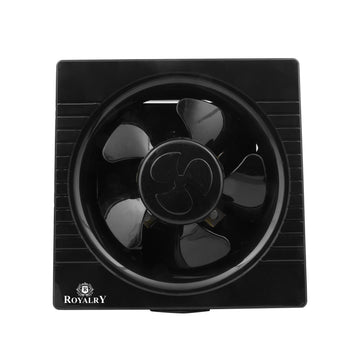 Royalry 8-Inch Premium Black Ventilation Fan – Powerful High-Speed Copper Motor, Silent Operation, Stylish Matte Finish for Kitchens, Bathrooms & Offices