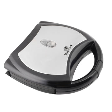 Royalry Sandwich Maker Black & Chrome — Non-Stick, Compact Grill for Perfect Toasts & Snacks