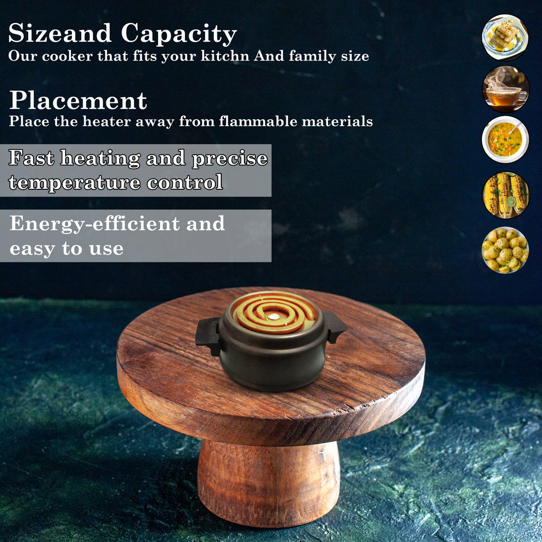 Royalry 500W Black Coil Electric Stove – Compact & Portable Cooking Burner | Energy-Efficient Design, Durable Heating Coil, Ideal for Small Kitchens, Hostels & Travel