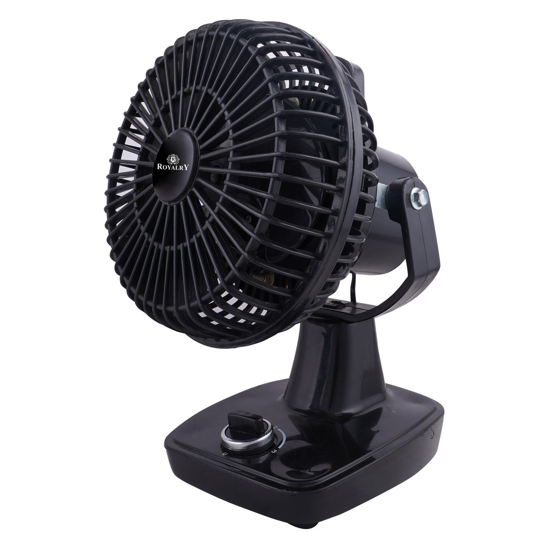 Royalry 6-Inch Black Wall Cum Table Fan – Compact Dual Mount, Fast Air Delivery & Energy-Saving Design for Home & Office