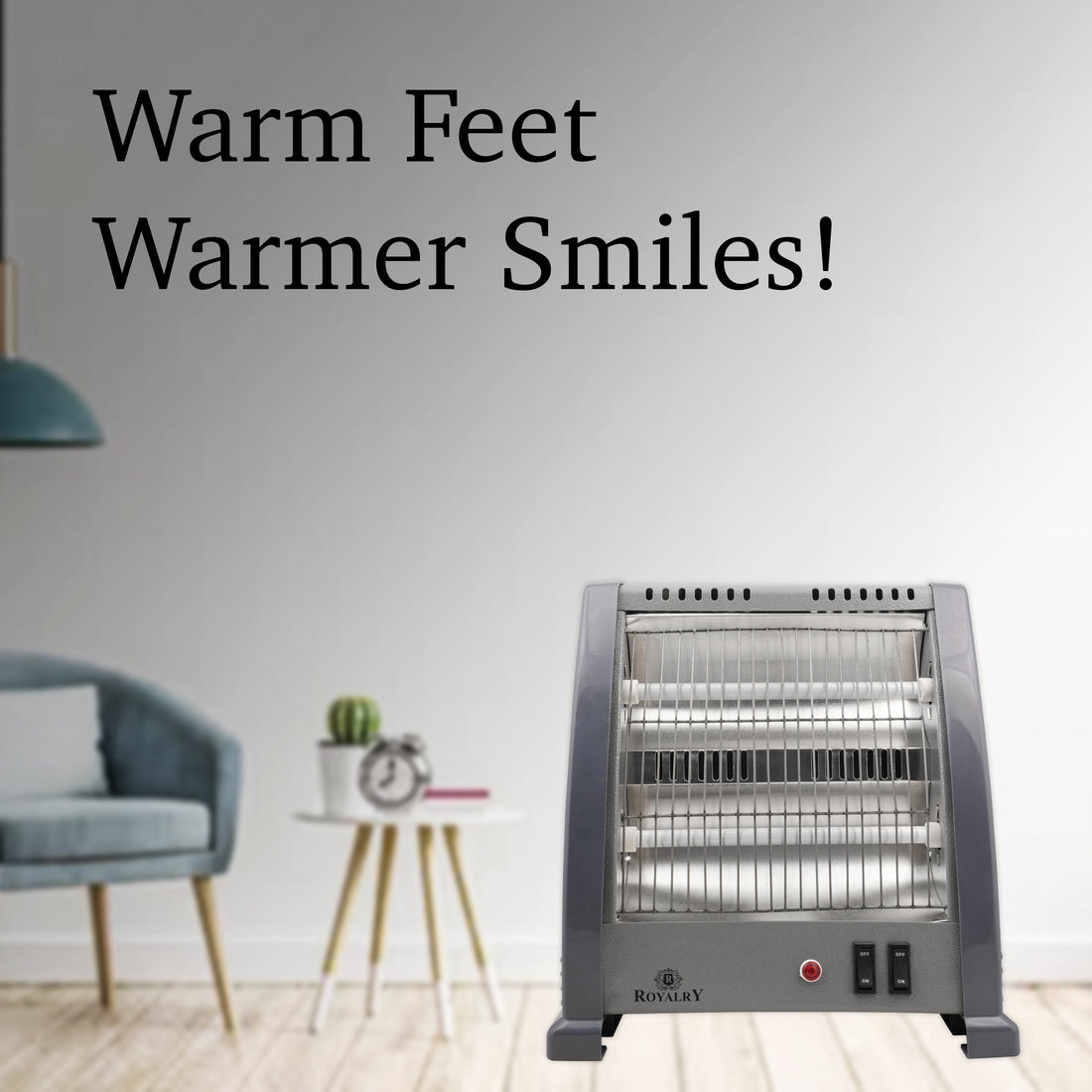 Premium Double Rod Quartz Room Heater – 2000W – Chrome Finish – Powerful Winter Heating Solution