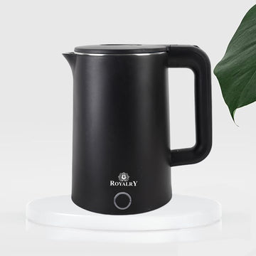 Royalry EleganceBoil 1.8L Electric Kettle – Matte Black, Auto Shut-Off, 360° Swivel Base