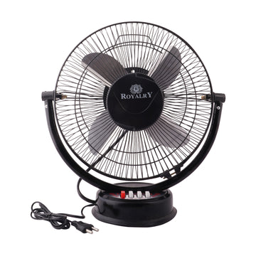 ROYALRY Table Fan / All_ Purpose fan - METAL BODY / 12 inch / 1 Year Warranty/Very High Speed/Copper Winding/Plastic Blade (Black)