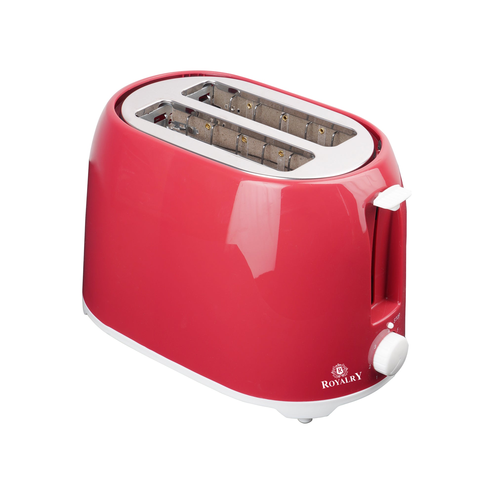 Royalry 2-Slice Pop-Up Toaster Pink — Adjustable Browning, Automatic Pop-Up & Compact Design