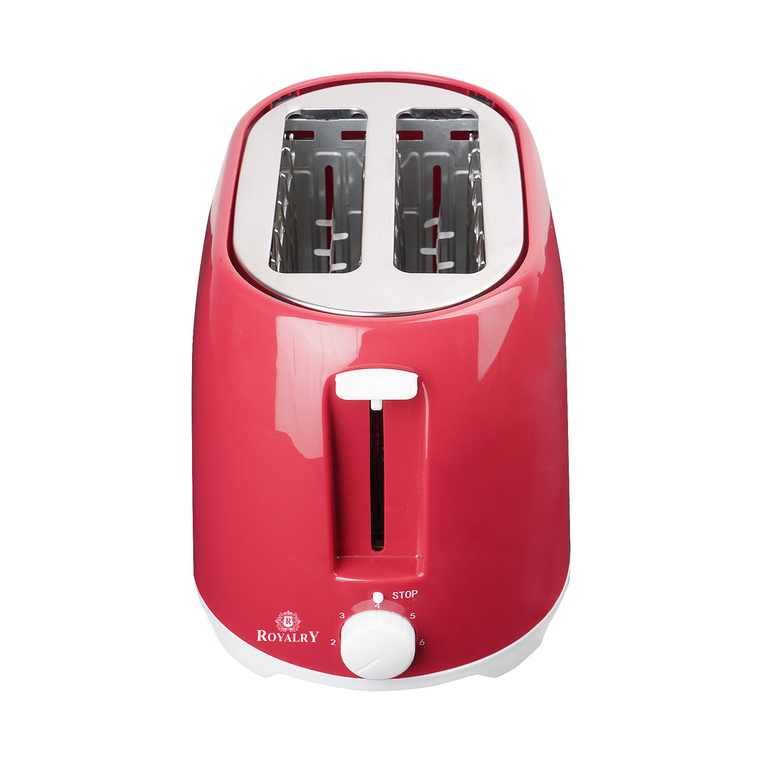 Royalry 2-Slice Pop-Up Toaster Pink — Adjustable Browning, Automatic Pop-Up & Compact Design