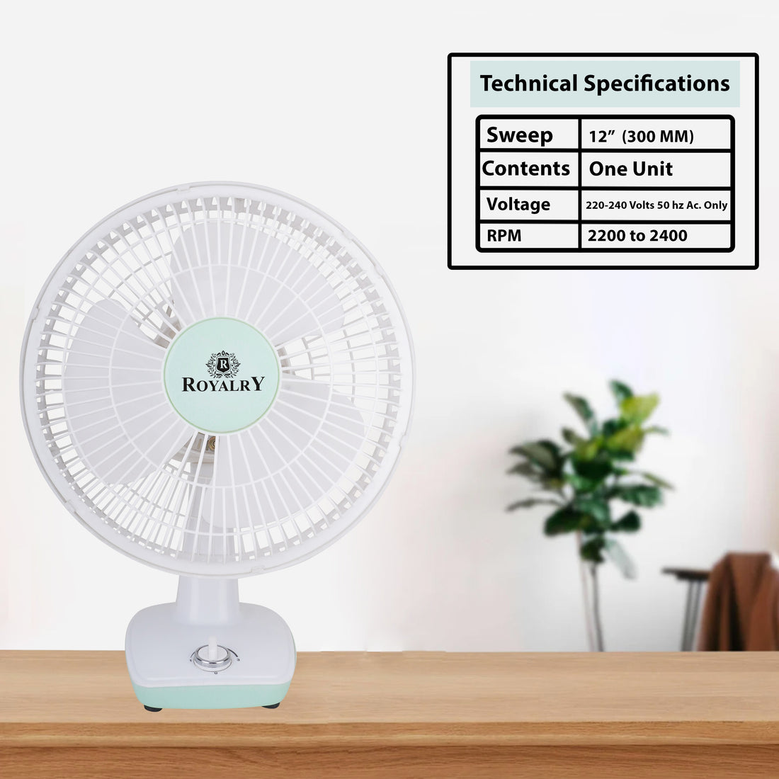 High-Speed 12 Inch Wall Cum Table Fan in White – Flexible Wall or Table Use, Energy Efficient & Low Noise