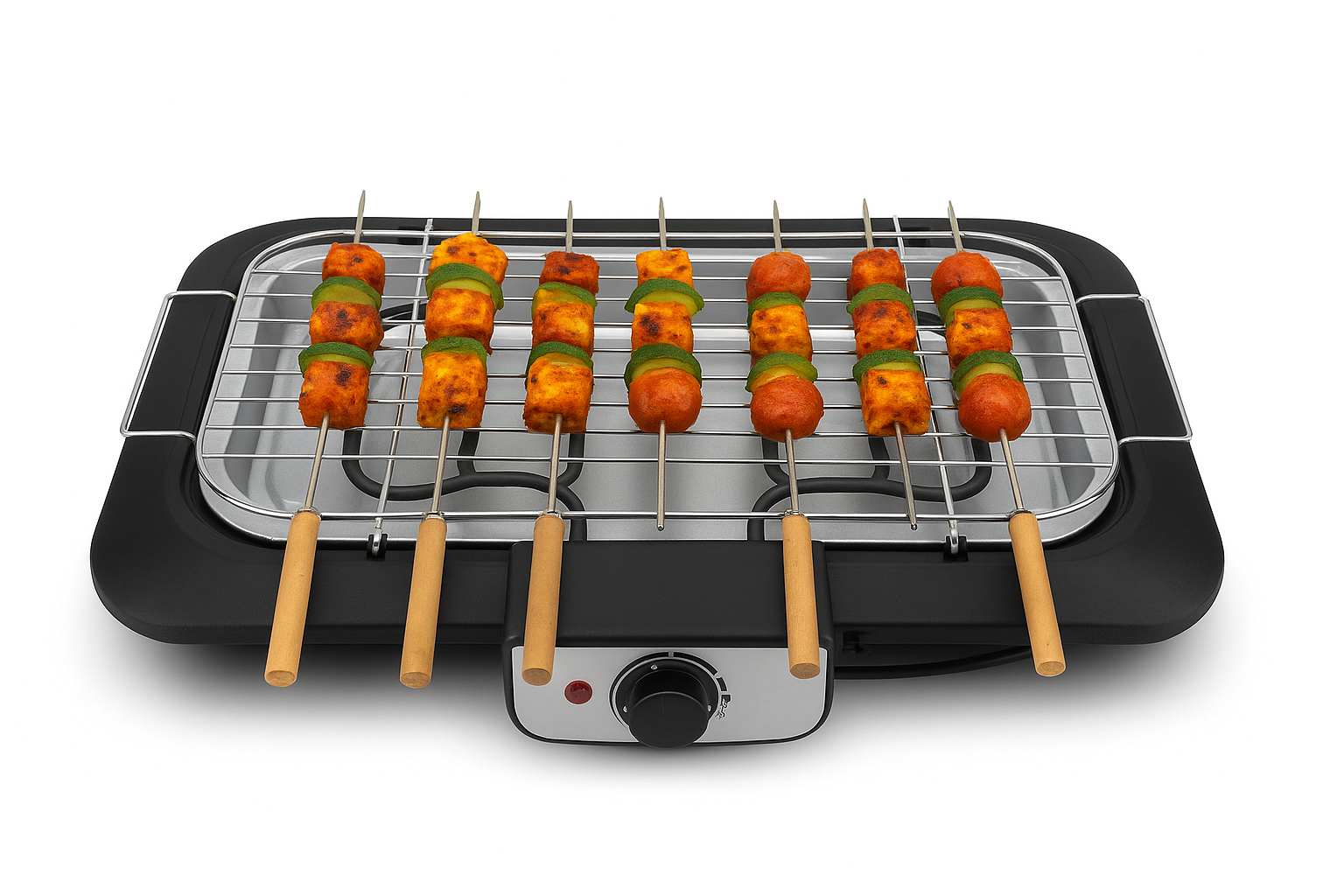 Royalry Electric Tandoor & Barbeque Grill – Smokeless Indoor/Outdoor Cooking | Fast Heating, Non-Stick Grill Plate & Adjustable Temperature Control for Kebabs, Tikkas, Paneer & More