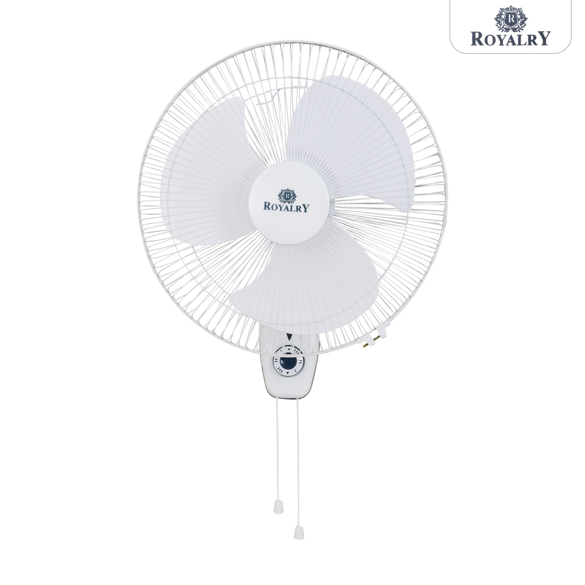 16 Inch High-Speed Wall Fan with Double Dori Pull Cords for Speed & Oscillation Control – Powerful Airflow for Large Rooms