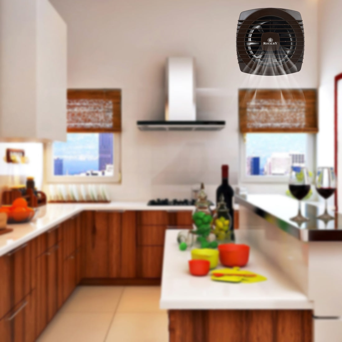 Royalry 6-Inch Brown Axial Ventilation Fan – Compact, Powerful & Low-Noise Air Circulation for Kitchen, Bathroom & Small Spaces