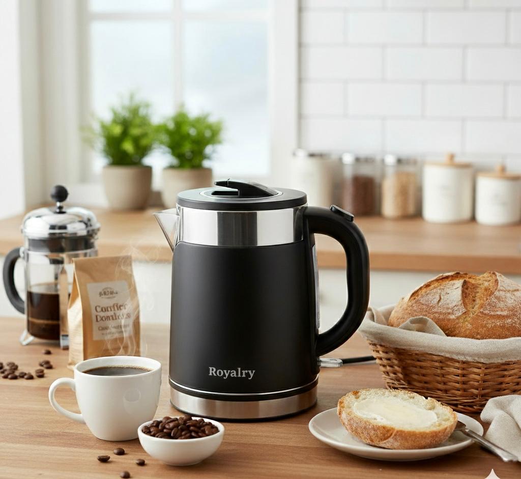 Royalry 1.8L Electric Kettle – Fast Boil, Auto Shut-Off & Modern Design
