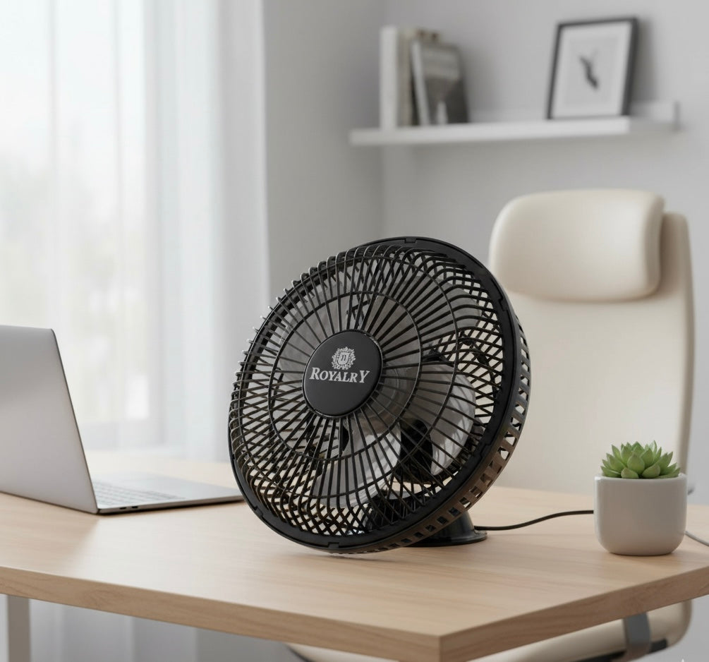 “Royalry 12 Inch Black Cabin Fan | High-Speed Portable Cooling Fan for Home & Office”