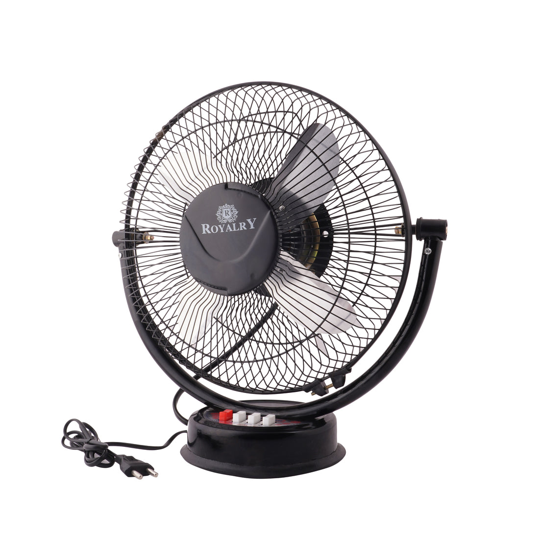 ROYALRY Table Fan / All_ Purpose fan - METAL BODY / 12 inch / 1 Year Warranty/Very High Speed/Copper Winding/Plastic Blade (Black)