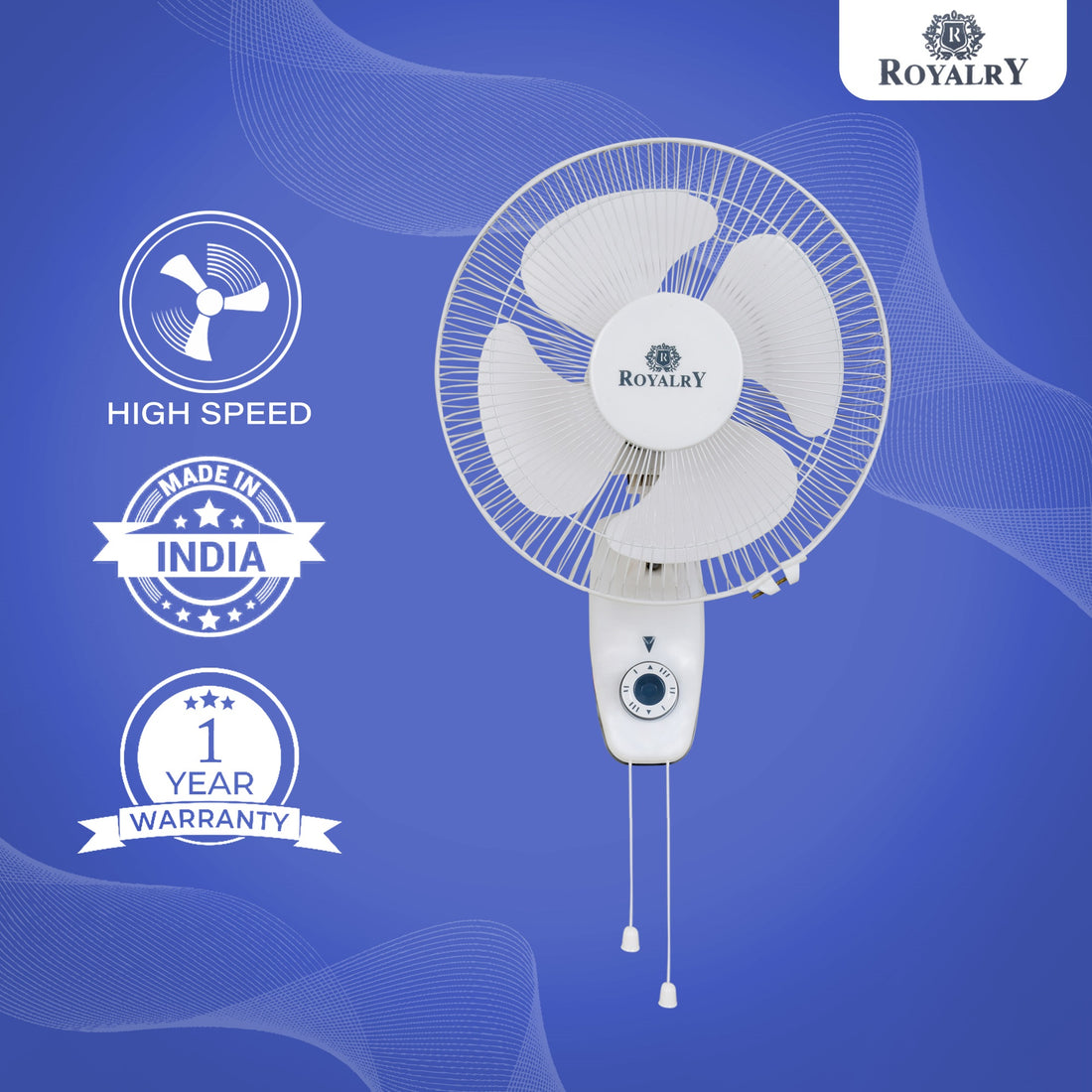 12 Inch Wall Fan with Double Dori Pull Cords, Adjustable Tilt & Smooth Oscillation – Powerful & Convenient Cooling Solution